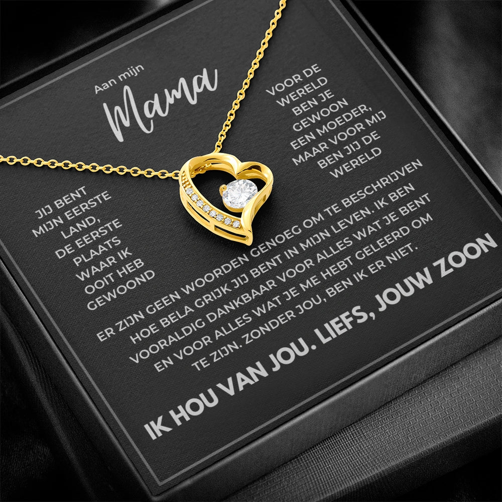 To My Mom - I Love You. Love, Your Son - Heart Necklace