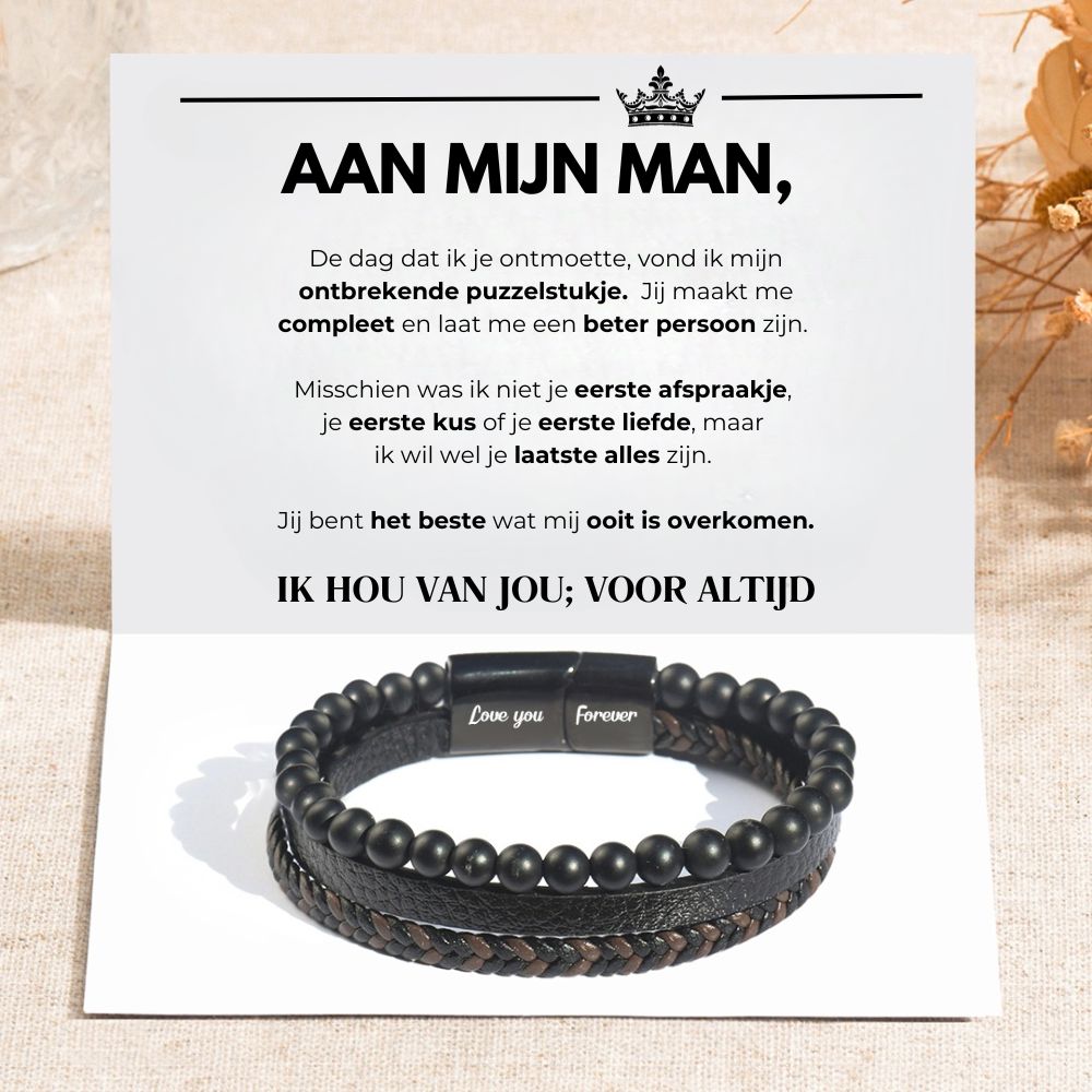 To My Husband - Lava Stone Bracelet