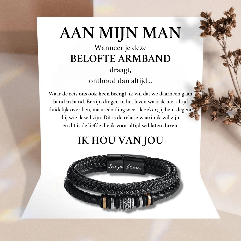 To My Husband - Promise Leather Bracelet (23cm)
