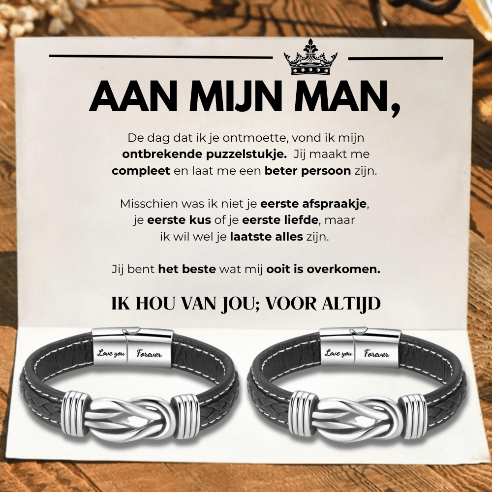 To My Man - I Love You; Forever - Infinity Bracelets for Couples (19cm)