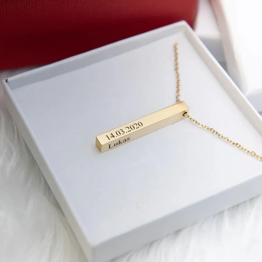 Bar Necklace with Engraving