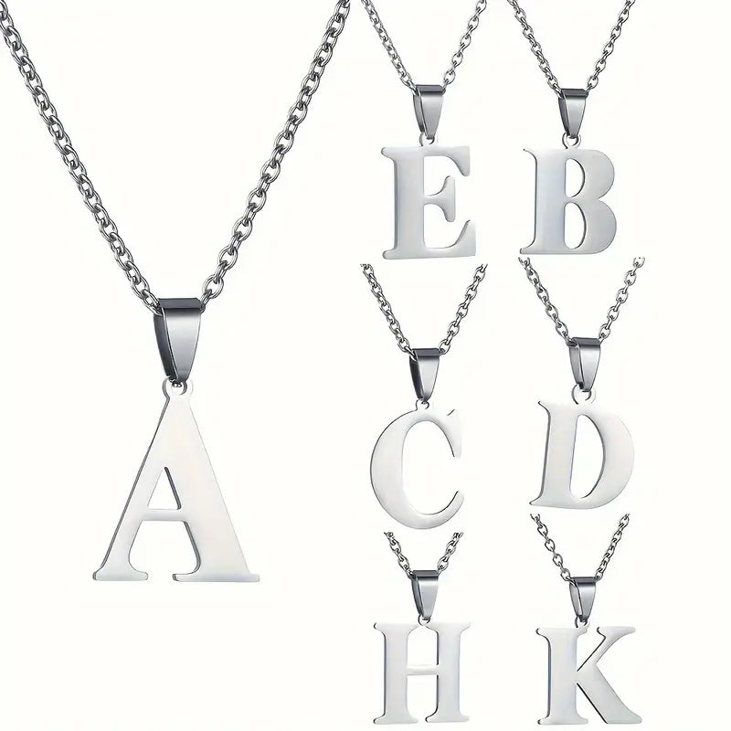 Engraved Minimalist Necklace With Letters - Gifts For Him