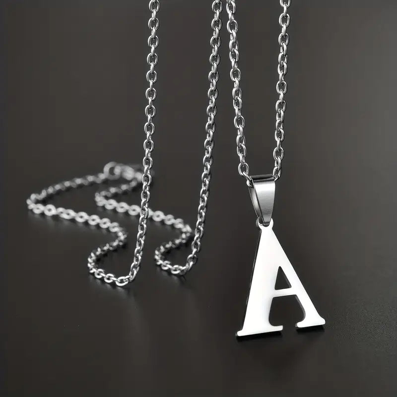 Engraved Minimalist Necklace With Letters - Gifts For Him