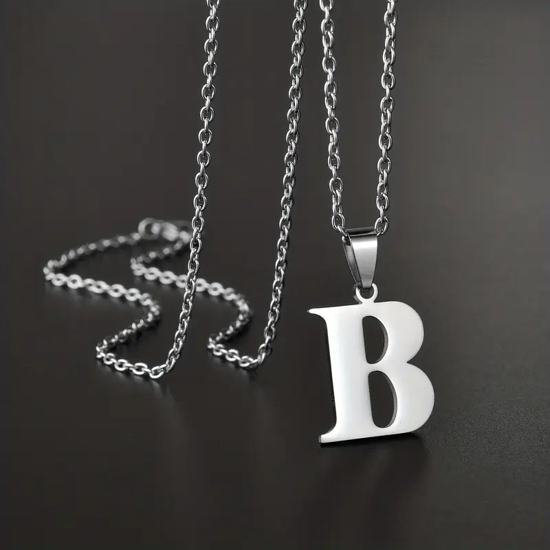 Engraved Minimalist Necklace With Letters - Gifts For Him