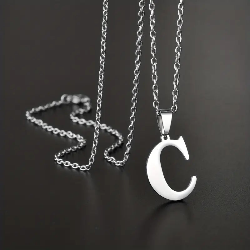 Engraved Minimalist Necklace With Letters - Gifts For Him