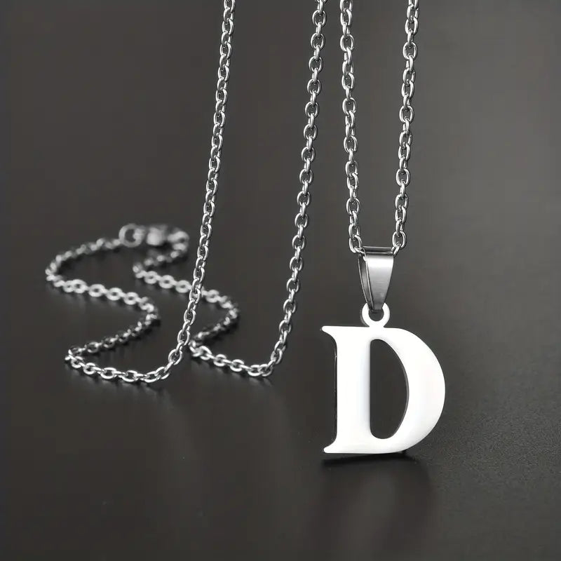 Engraved Minimalist Necklace With Letters - Gifts For Him