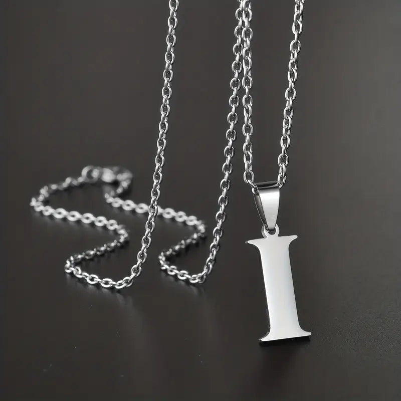 Engraved Minimalist Necklace With Letters - Gifts For Him