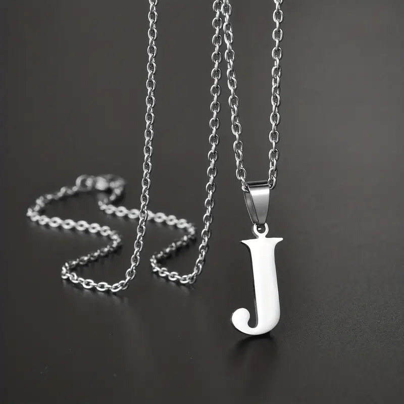 Engraved Minimalist Necklace With Letters - Gifts For Him