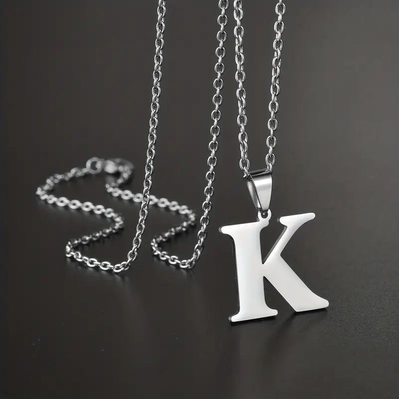 Engraved Minimalist Necklace With Letters - Gifts For Him