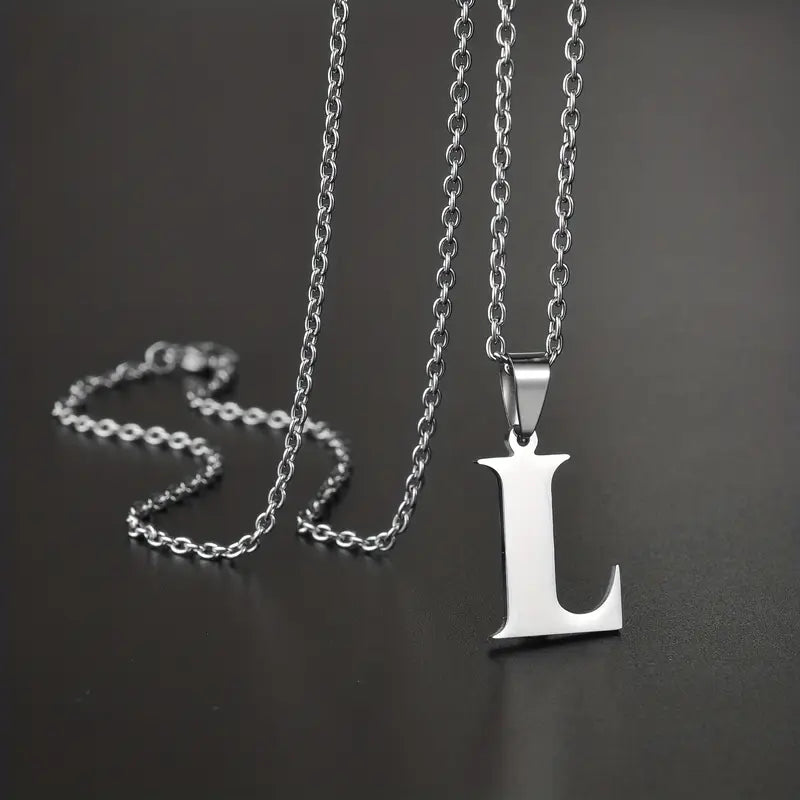 Engraved Minimalist Necklace With Letters - Gifts For Him