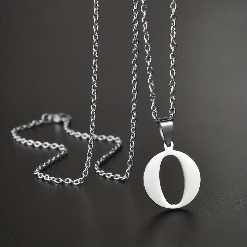 Engraved Minimalist Necklace With Letters - Gifts For Him