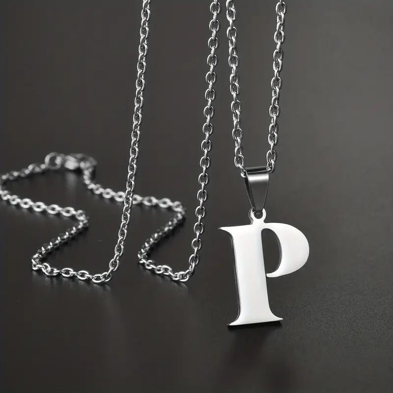 Engraved Minimalist Necklace With Letters - Gifts For Him