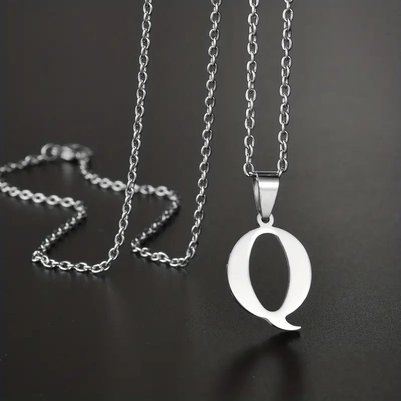 Engraved Minimalist Necklace With Letters - Gifts For Him