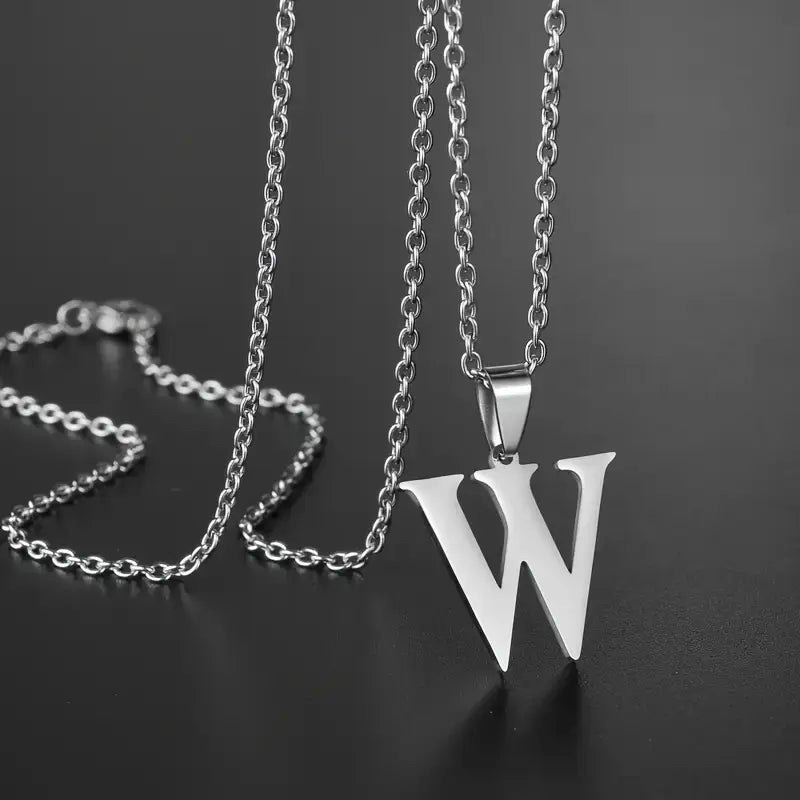 Engraved Minimalist Necklace With Letters - Gifts For Him