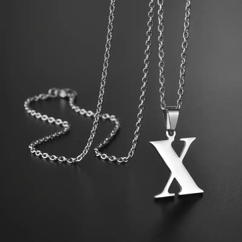 Engraved Minimalist Necklace With Letters - Gifts For Him