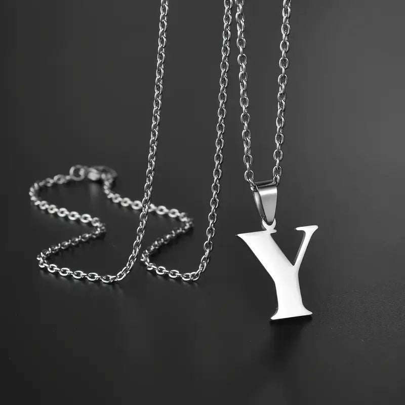 Engraved Minimalist Necklace With Letters - Gifts For Him