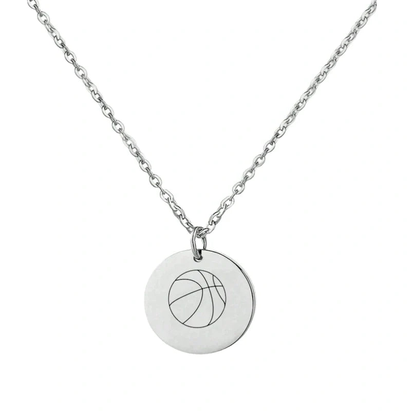 Engraved Sports Pendant Personalized Necklace - Gifts For Him