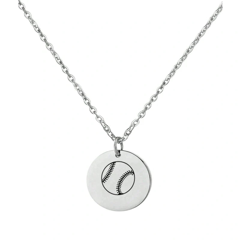 Engraved Sports Pendant Personalized Necklace - Gifts For Him