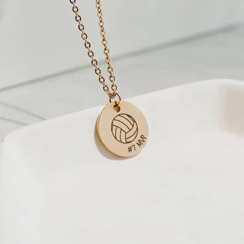 Engraved Sports Pendant Personalized Necklace - Gifts For Him