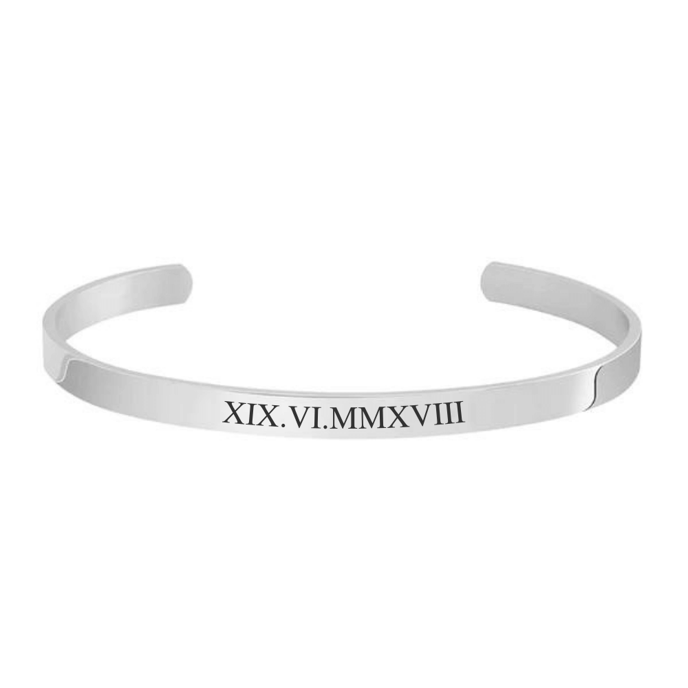 Engraved Bangle with Roman Numerals