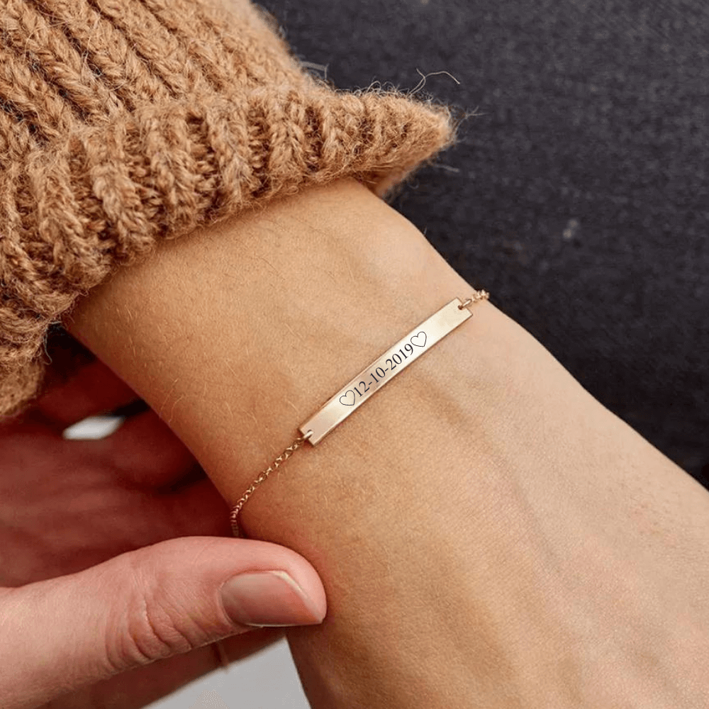 Engraved Ladies Bracelet with Date