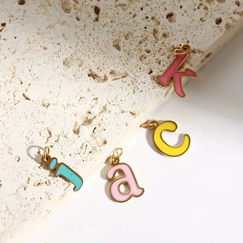 Personalized Glass Bead Necklace with Letter - Gift for Children