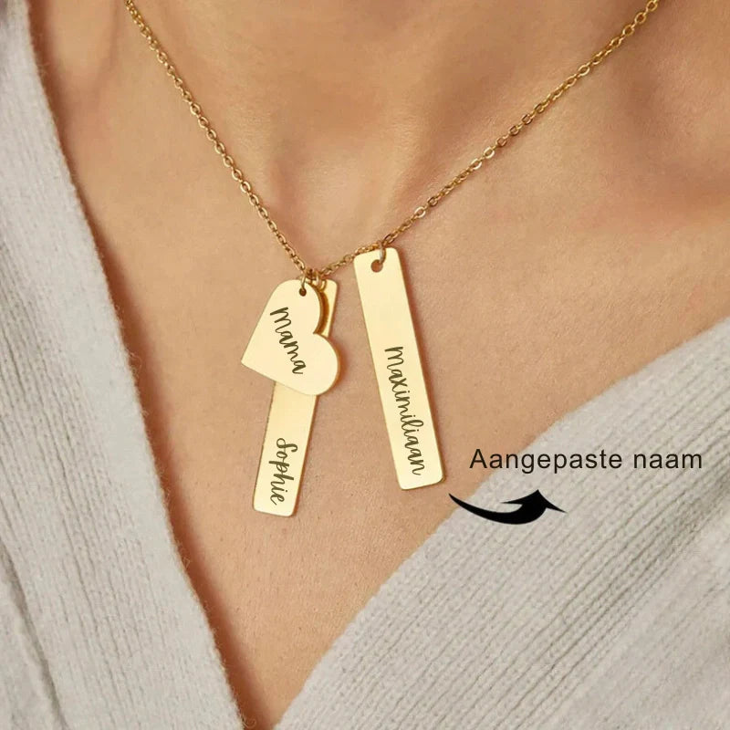Personalized Heart Bar Name Necklace - Mother's Day Gifts