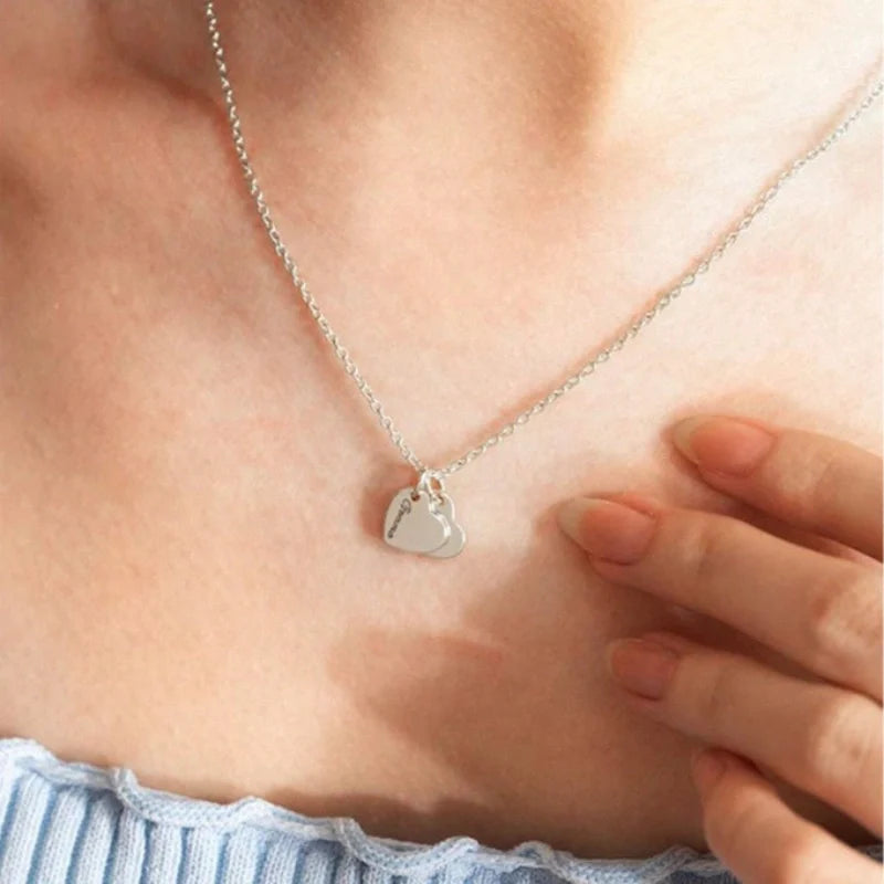 Personalized Heart Pendant Necklace with Names - Gifts for Her