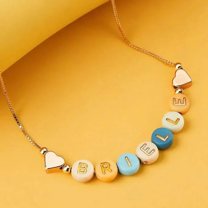 Personalized Beaded Heart Necklace for Kids
