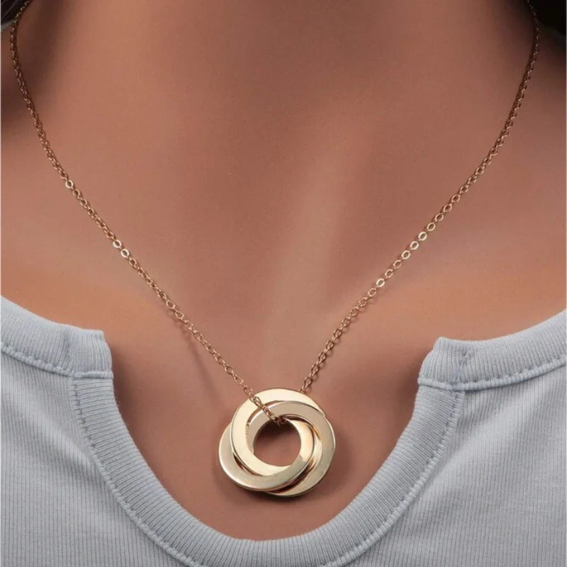 Personalized Round Pendant Necklace with Names - Mother's Day Gifts