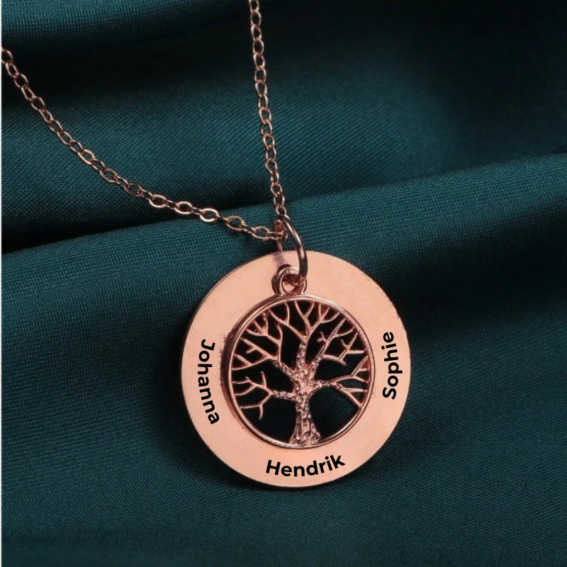 Personalized Simple Family Tree Necklace with Names - Mother's Day Gifts