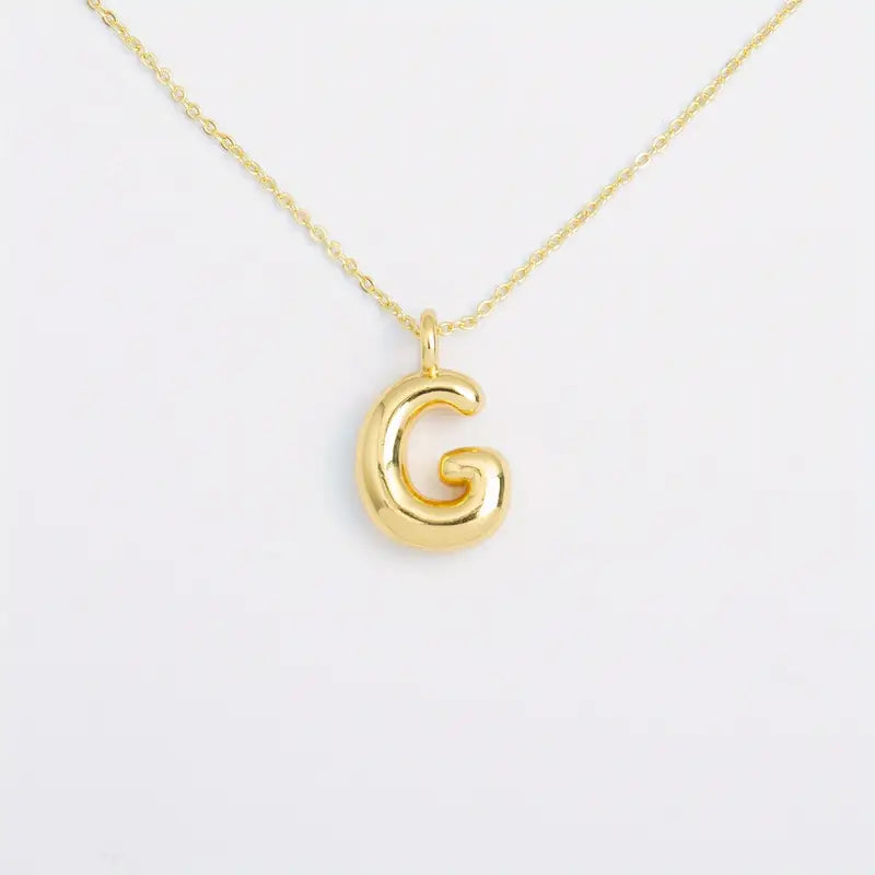 Shiny Balloon Initial Pendant Personalized Necklace - Gifts For Her