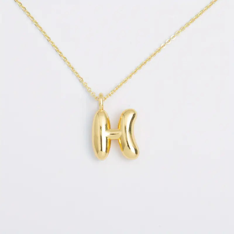 Shiny Balloon Initial Pendant Personalized Necklace - Gifts For Her