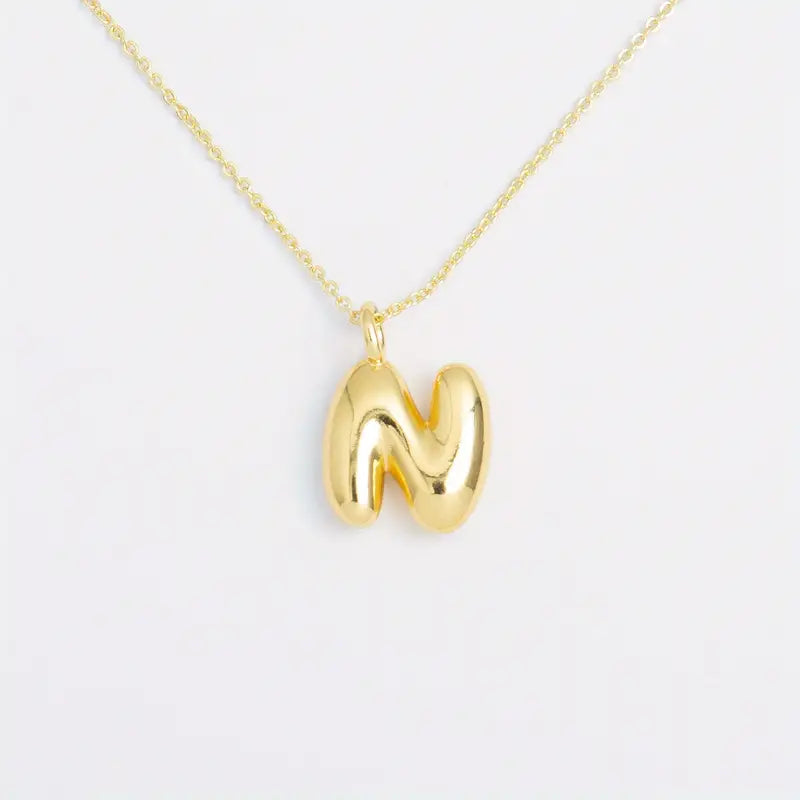 Shiny Balloon Initial Pendant Personalized Necklace - Gifts For Her