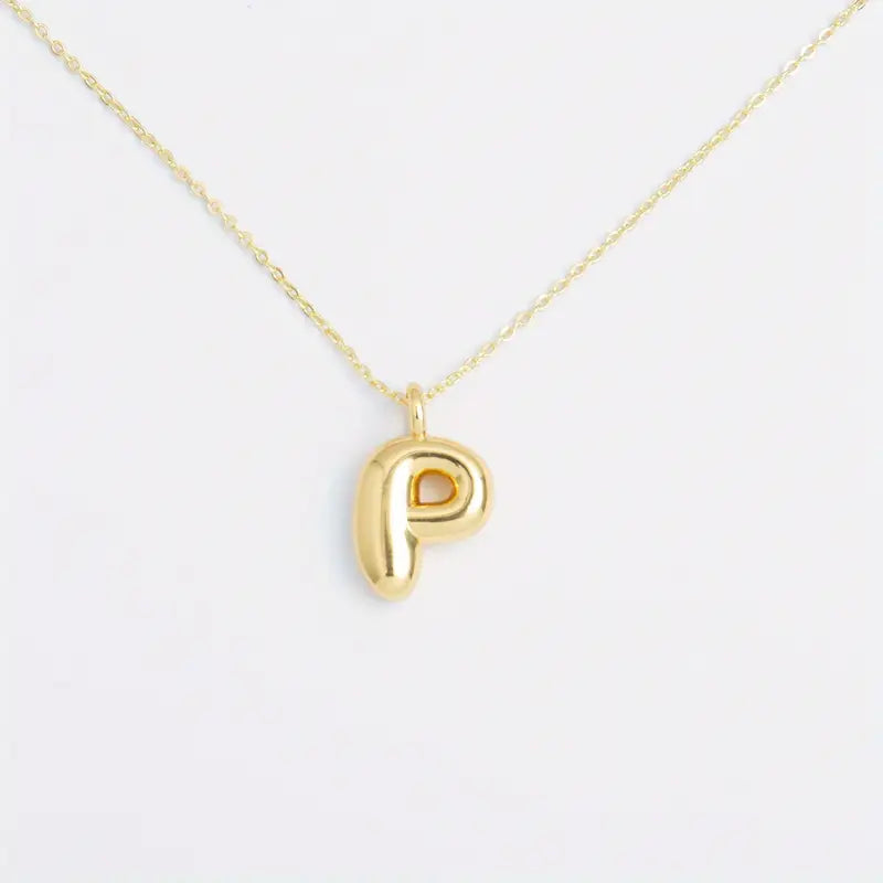 Shiny Balloon Initial Pendant Personalized Necklace - Gifts For Her