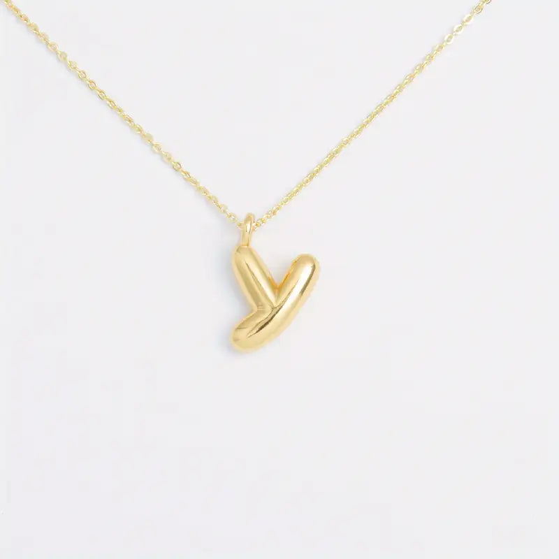 Shiny Balloon Initial Pendant Personalized Necklace - Gifts For Her