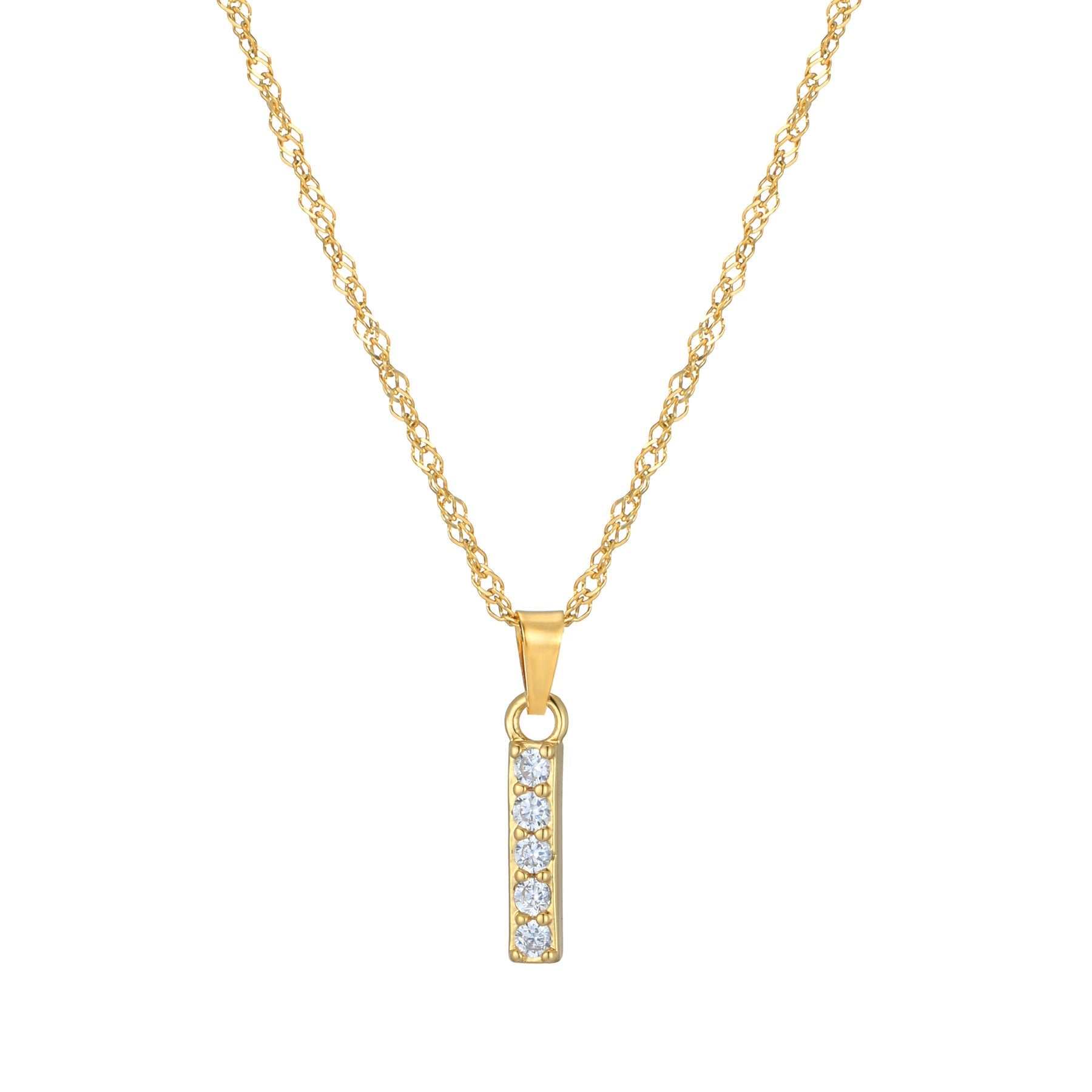 Letter Necklace with Zirconia