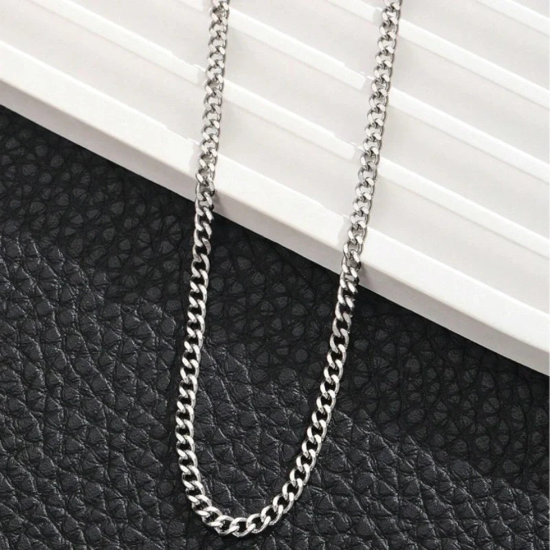 Minimalist Stainless Steel Curb Chain Necklace - Boys Necklace