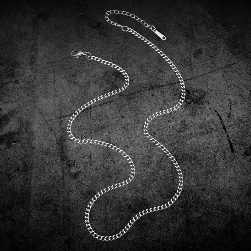Minimalist Stainless Steel Curb Chain Necklace - Boys Necklace