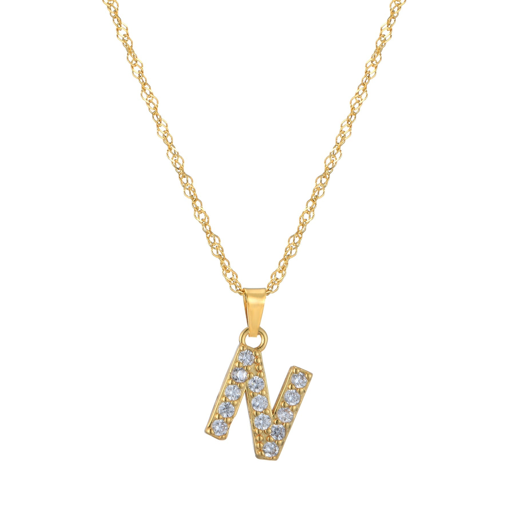 Letter Necklace with Zirconia