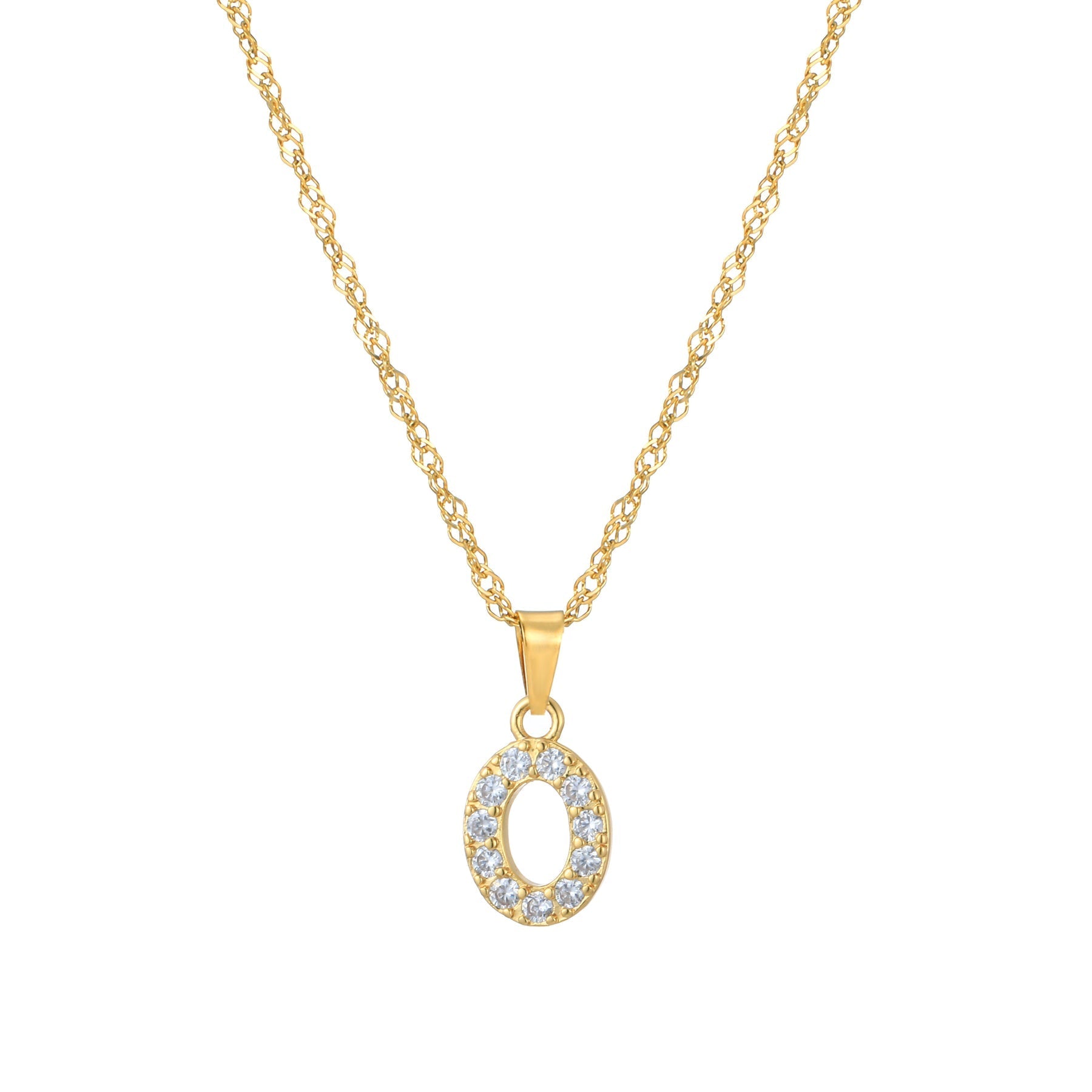 Letter Necklace with Zirconia
