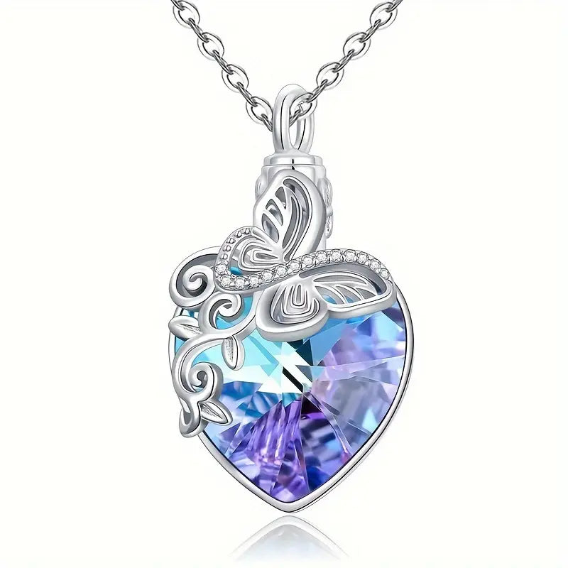 Dazzling Crystal Butterfly Urn - Personalized Necklace