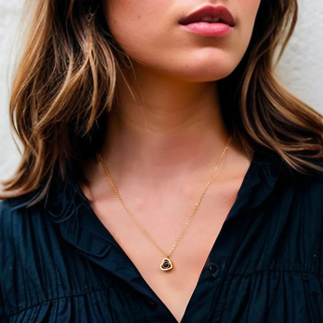 To My Mom - Eternal Rose Box - With Heart Photo Projection Necklace and Real Rose