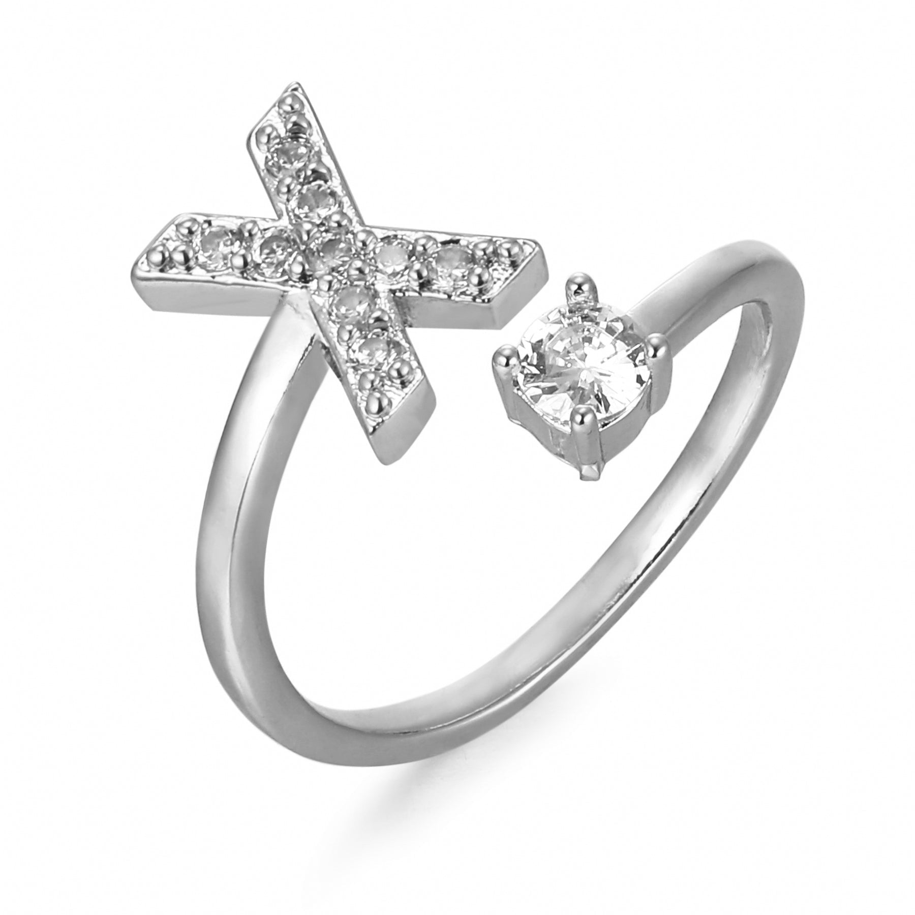 Letter Ring 'Initial' with Zirconia