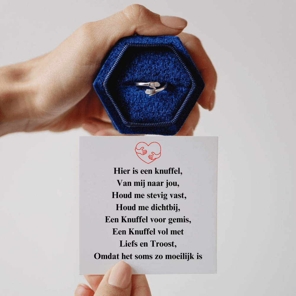 Silver Hug Ring with Card
