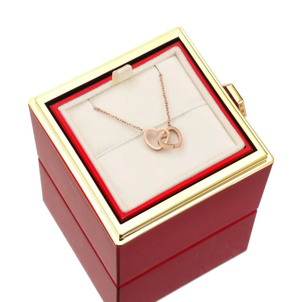 The Eternal Rose Box - With Personalized Necklace & Real Rose