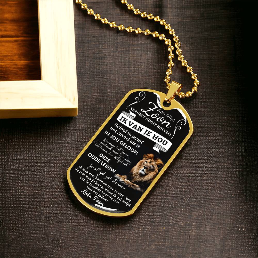 To My Son - Believe in Yourself - Luxury Dog Tag Necklace