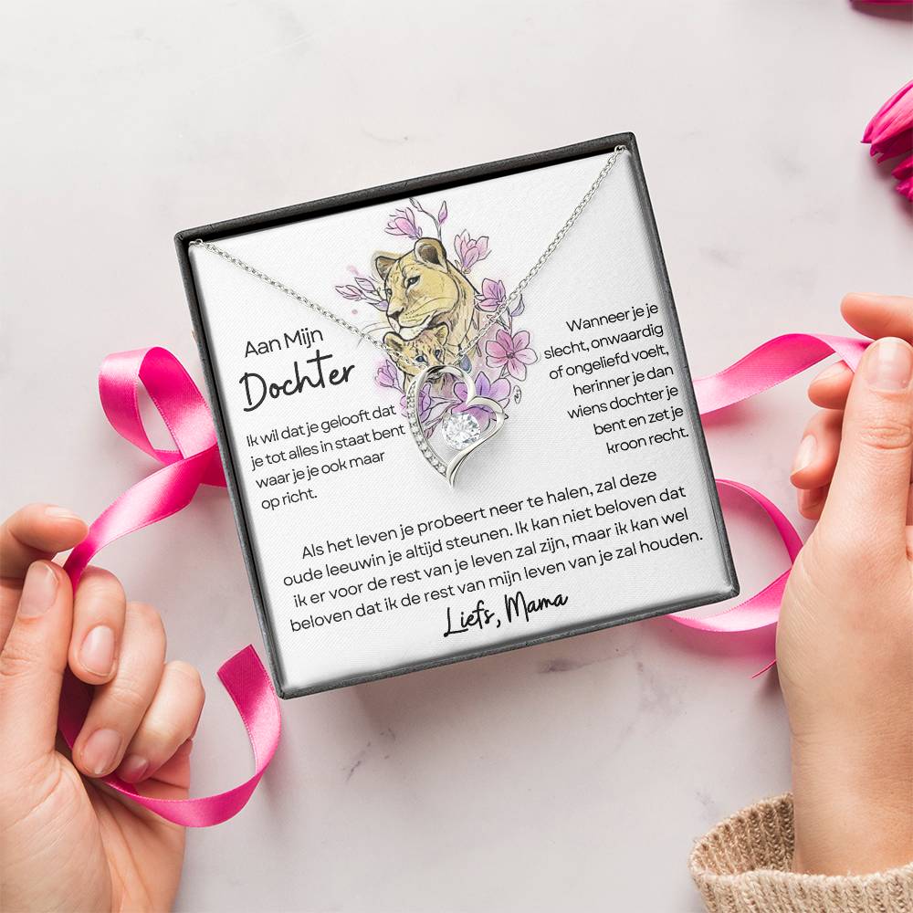 To My Daughter - Heart Necklace - Leo - Love, Mom