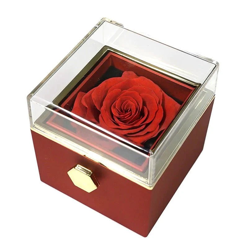 To My Mom - Eternal Rose Box - With Heart Photo Projection Necklace and Real Rose