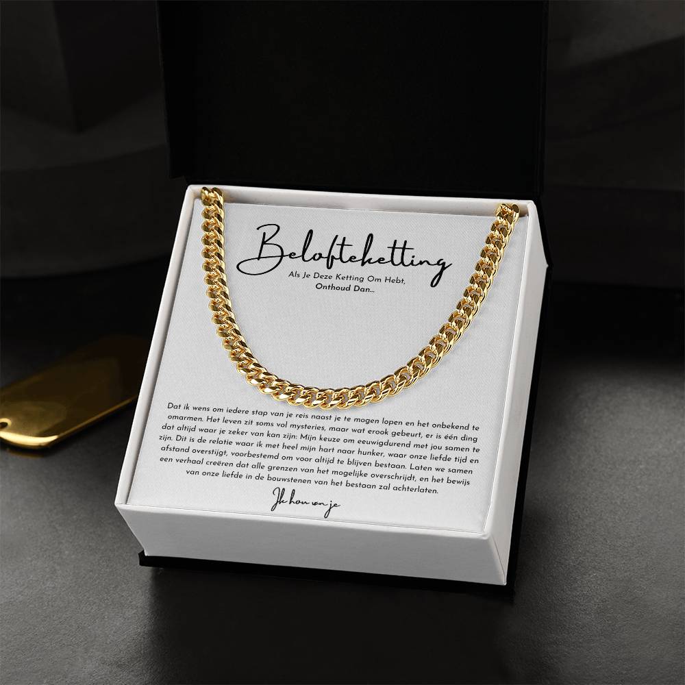 Promise Necklace for Him - Cuban Chain